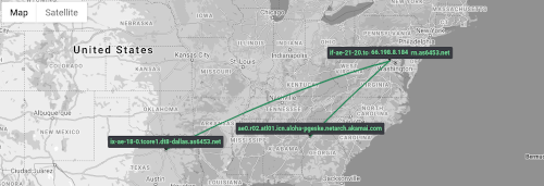 Example Traceroute Map and Visualization